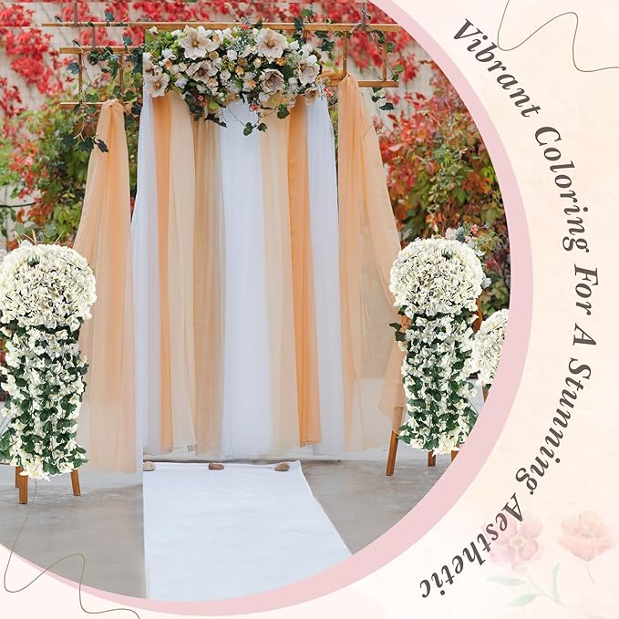 10 Pack 10 Pack Artificial Hanging Flowers Garland Arch Flowers for Wedding Ceremony Wall Home Floral Party Garden Outdoor Decoration (White)
