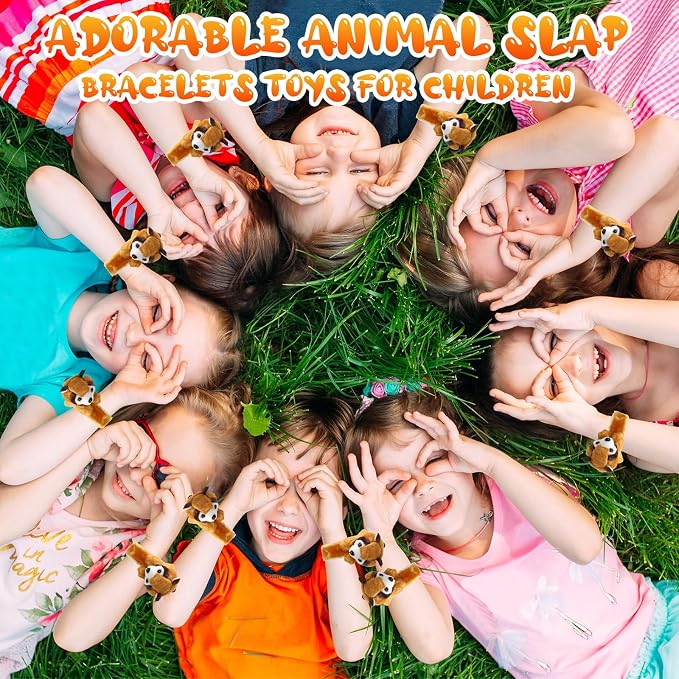 Lenwen 8 Pcs Stuffed Red Panda Animals Slap Bracelets for Kids 8.66 Inch Back to School Plush Animal Bracelets Adopt a Red Panda Favors Wrist Slap Snap Band Toy for Boys Girls Birthday Party Gifts