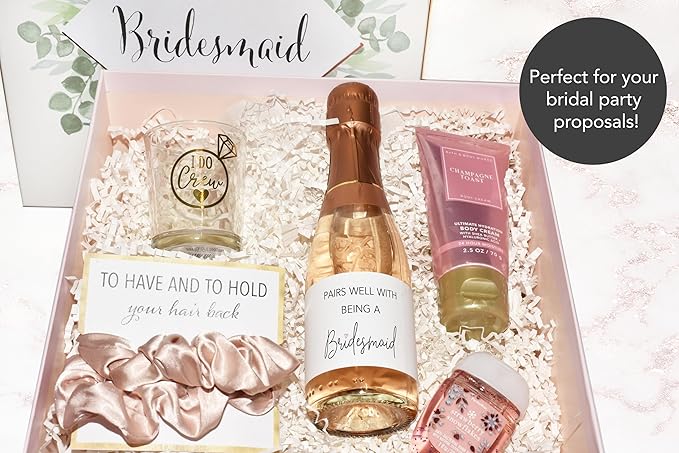 Pairs well with being a Bridesmaid ● SET of 12 ● Bridesmaid Proposal Mini Champagne Labels, Will You Be My Maid of Honor, Ask Bridesmaids Bridal Party Gifts Wine Bottle Stickers Label M201-ASK–12
