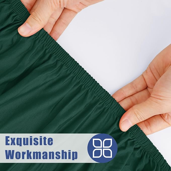 Moosfor Spandex 6 Foot Rectangle Table Cloth 6 Pack, Elastic Fitted Tablecloths for Picnic, Stretch Washable Patio Table Cover for Outdoor, Camping, Banquet and Parties (Hunter Green, 30"x72")
