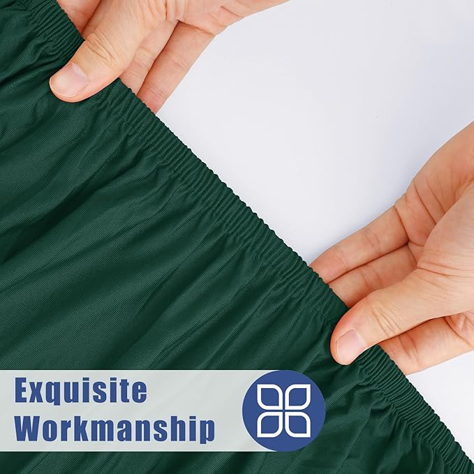 Moosfor Spandex 5 Foot Rectangle Table Cloth 6 Pack, Elastic Fitted Tablecloths for Picnic, Stretch Washable Patio Table Cover for Outdoor, Camping, Banquet and Parties (Hunter Green, 30"x60")