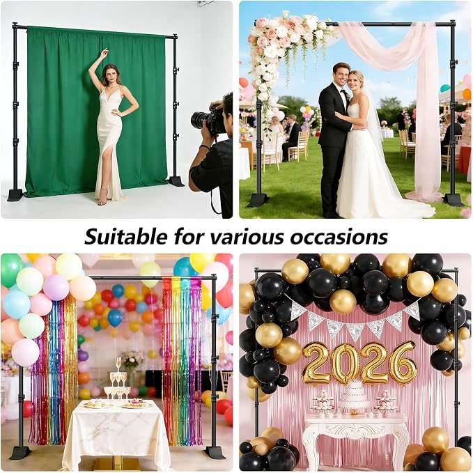 Forlogic 10x8ft Banner Backdrop Stand Kit，Heavy Duty Adjustable Photo Background Stand Step and Repeat Backgdrop Frame for Photography，Party，Trade Show