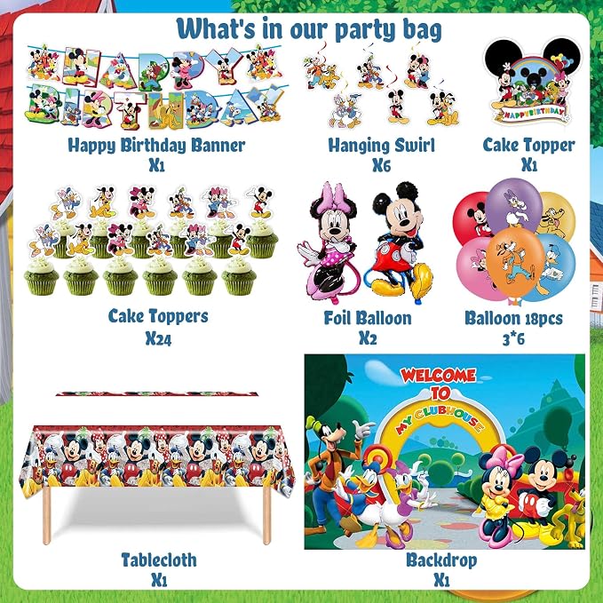 Birthday Party Decorations Kit, Includes Happy Birthday Banner,Balloons,Tablecloth,Backdrop, Adult Themed Party Supplies