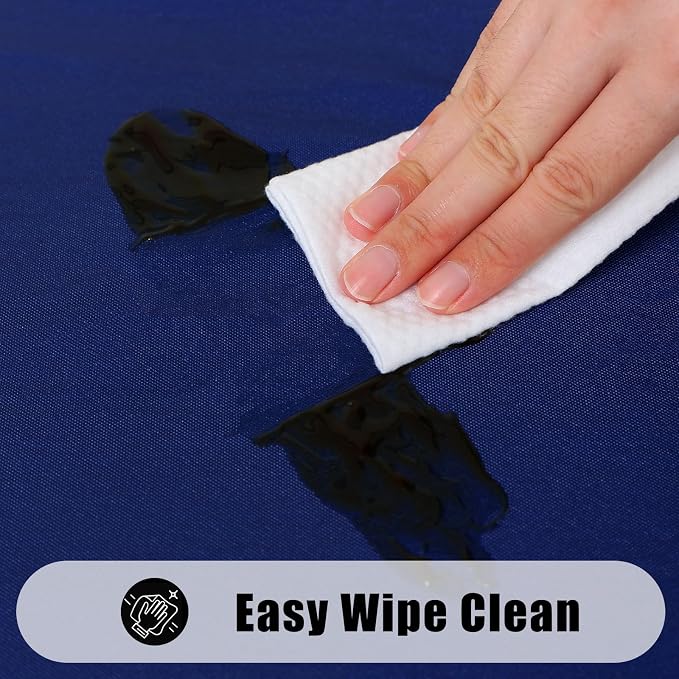 Smiry 3 Pack Rectangle Table Cloth, Elastic Fitted Flannel Backed Vinyl Tablecloths for 6ft Folding Tables, Waterproof Wipeable Table Covers for Indoor, Outdoor, Camping and Picnic (Navy, 30"x72")