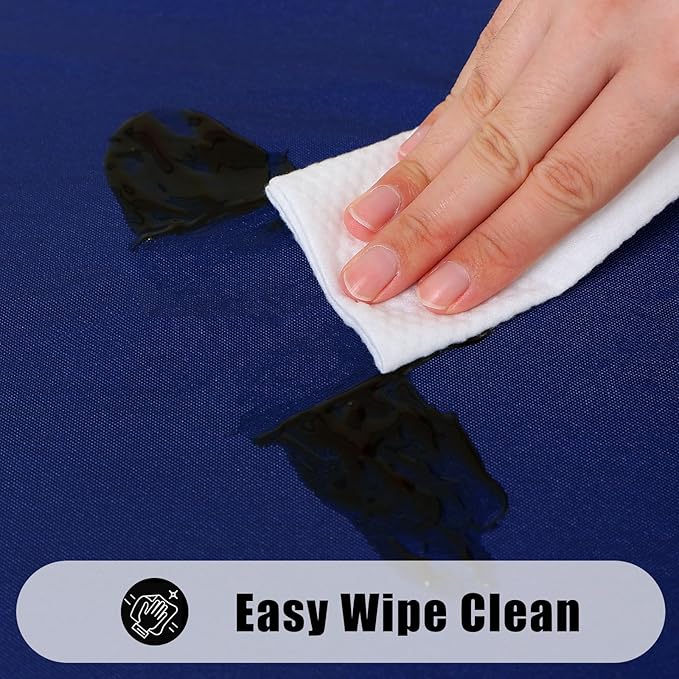 Smiry 3 Pack Rectangle Table Cloth, Elastic Fitted Flannel Backed Vinyl Tablecloths for 4ft Folding Tables, Waterproof Wipeable Table Covers for Indoor, Outdoor, Camping and Picnic (Navy, 30"x48")