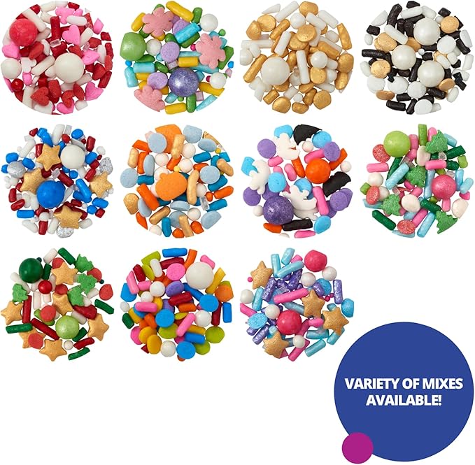 DecoPac Cheers To You Fusion Mix Sprinkles, 26oz, Shaped Candy Sprinkles in Handheld Container, Edible Decorations For Celebration Cakes, Cupcakes, Cookies and Donuts
