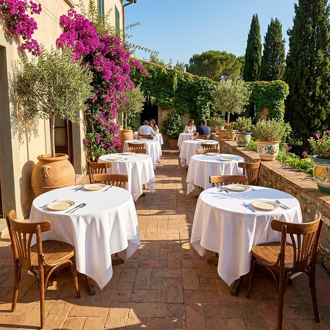 8 Pack White Square Tablecloth 70 x 70 Washable Polyester Table Cloth for Square or Round Tables, Wrinkle Resistant Fabric Decorative Covers for Dining Party Banquet Buffet and Wedding