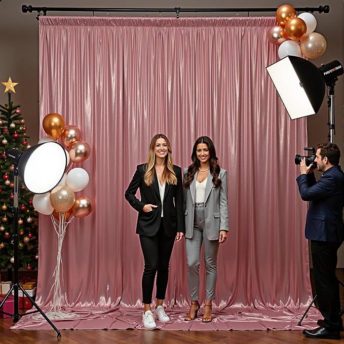 20x10 ft Wrinkle Free Rose Gold Sequin Backdrop Curtain for Parties,Thick Not Fall-Off Glitter Backdrop Drapes,4 Panels 5x10ft Shimmer Photo Back Drop Cloth for Wedding Birthday Photography Background
