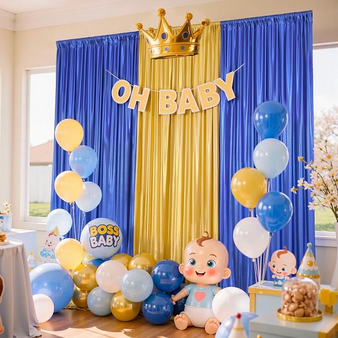 20x10 Wrinkle Free Royal Blue Sequin Backdrop Curtain for Parties-Thick Not Fall-Off Glitter Backdrop Drapes-4 Panels 5x10ft Shimmer Photo Back Drop Cloth for Wedding Birthday Photography Background