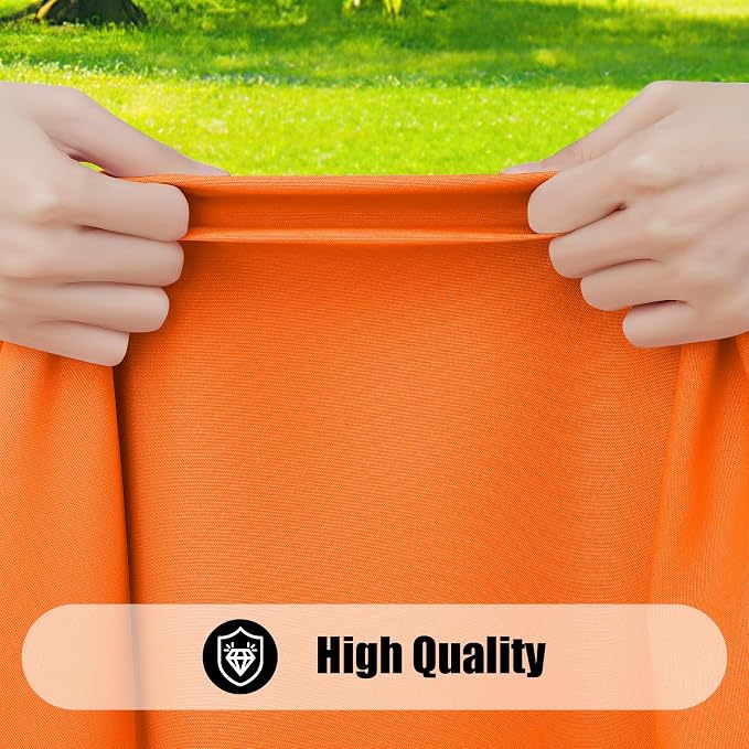 Smiry 6 Pack Rectangle Picnic Table Cloth, Waterproof Elastic Fitted Tablecloths, Washable Polyester Rectangular Patio Table Cover for Camping, Indoor and Outdoor (Orange, 30"x72")