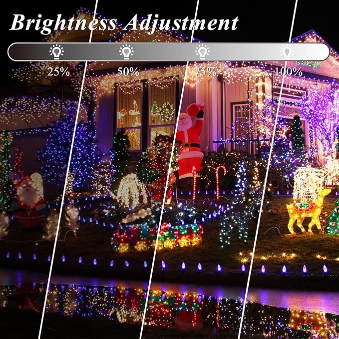 164FT Christmas Lights Outdoor, 35 Colors Changing 500 LED Halloween String Lights Green Wire Remote Timer, Waterproof Twinkle Light for Indoor Outdoor Holiday Party Xmas Tree Wedding Decor