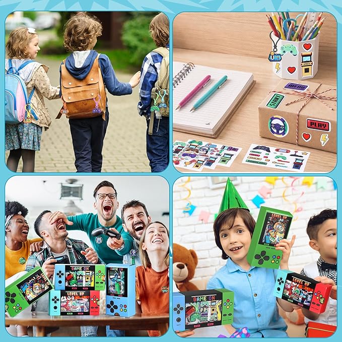 243 Pcs Video Game Party Favors for Kids Gamer Goodie Bag Stuffers Gaming Birthday Party Supplies with Gift Boxes, VIP Pass, Balloons, Bracelets, Keychains, Badges, 3D Stickers (Colorful)