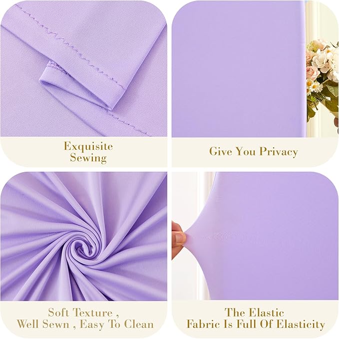 Lavender Arch Backdrop Cover Set of 2-7.2 and 6ft Lilac Light Purple Arch Covers Stretchy Backdrop Spandex Baby Shower Arch Stand Covers for Girls Birthday Party Wedding Bridal Shower Photo Background