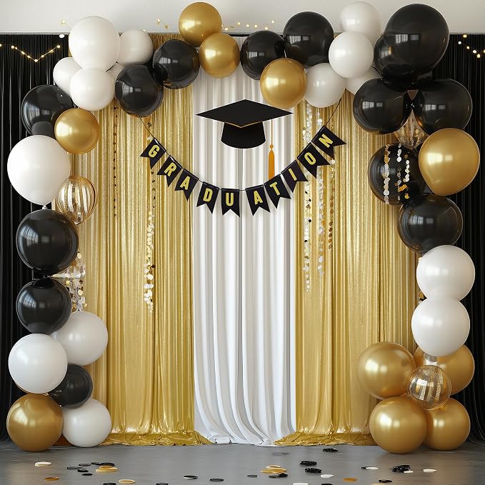 Outpain Thick 20 ft x 10 ft Gold Sequin Backdrop Curtain for Parties, Wrinkle Free Glitter Photo Backdrop Drapes 4 Panels 5x10ft Gold Back Drop Cloth for Wedding Christmas Photography Background