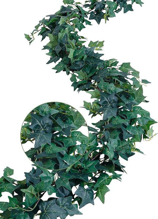 ucky 2pack Total12FT Artificial Ivy Artificial Vines Artificial Plants Fake Hanging Plants Silk for Garden Terrace Beach Party Decoration Wedding Decoration （Green）