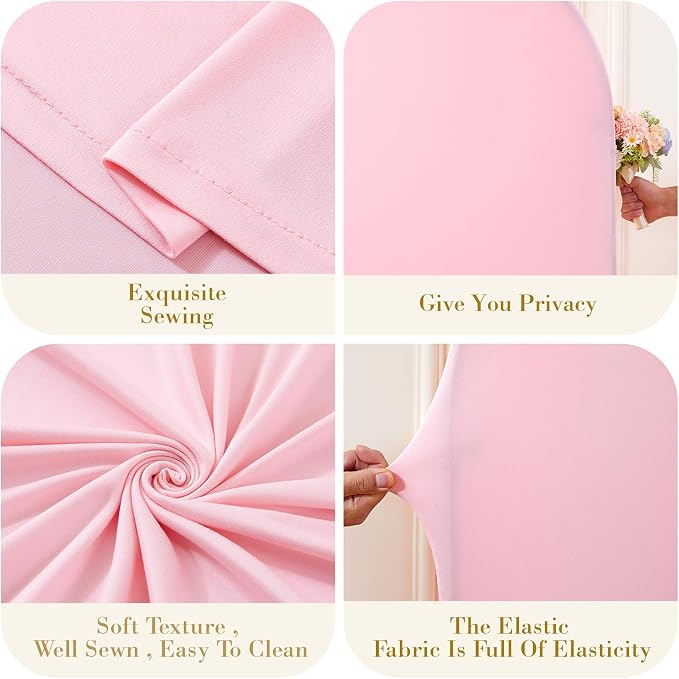 Pink Arch Cover 2 Set - 7.2 and 6ft Pink Arch Backdrop Cover Spandex Wedding Arch Stand Covers for Birthday Party Baby Shower Girls Bridal Shower Photo Balloon Arch Covers Stretchy Backdrop Background