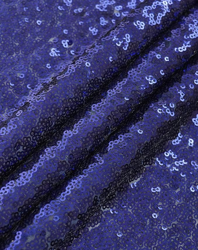 Eternal Beauty Navy Blue Tablecloth, 60x102 Inch Sequin Rectangle Table Cover for Cake Dessert Exhibition Party Birthday Events