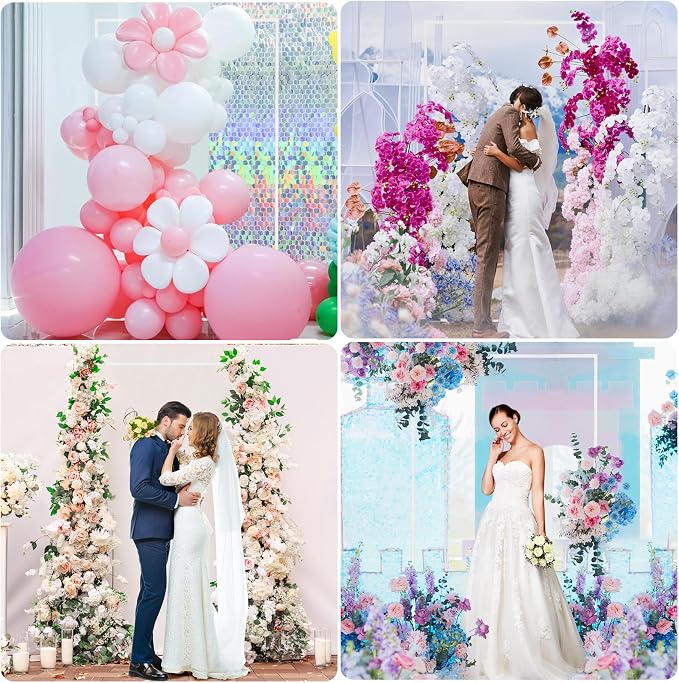 6.6FT x 4FT White Wedding Arches for Ceremony Rectangular Metal Balloon Arch Stand Kit Garden Floral Square Arch Frame Background for Anniversary Birthday Party Bridal Shower Decoration Home Decor