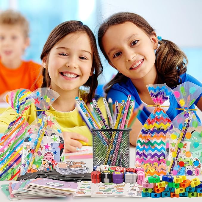 Stationery Party Packs, 28 Pack Birthday Goodie Bags for Classroom Return Gifts for Birthday Party Gift for Students from Teacher Class Prizes Rewards