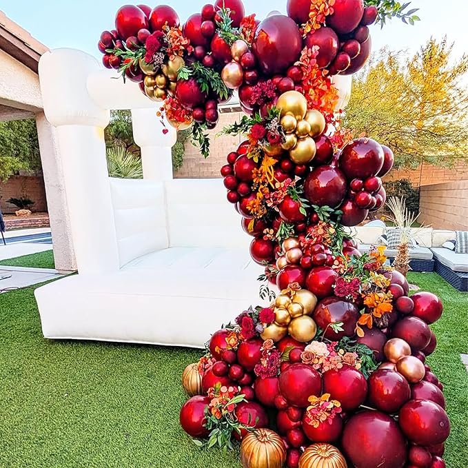 Burgundy Balloons, 98PCS Double Stuffed Maroon Balloon Garland Arch Kit, 18/12/10/5 Inch Different Sizes for Birthday Mother Day Baby Shower Wedding Party Decorations.