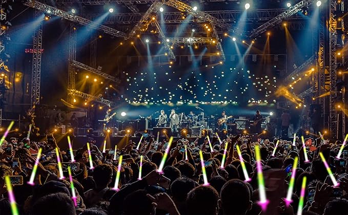 VANVENE Light Up LED Swords Expandable Laser Sabers Glow in Dark, Mini Glow Sticks, [20 Pack], 4-Section 5 Colors, Flashing Neon Party Favors