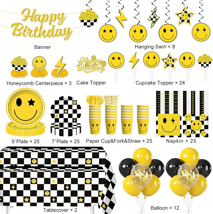 smiley face birthday decorations