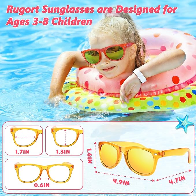 Kids Sunglasses Party Favors Bulk - 32Packs Goodie Bags Stuffers for Kids 3-8, Boys Girls Neon Sunglass with UV400 Protection for Kid Birthday Party, Pool Party Supplies, End of Year Student Gifts