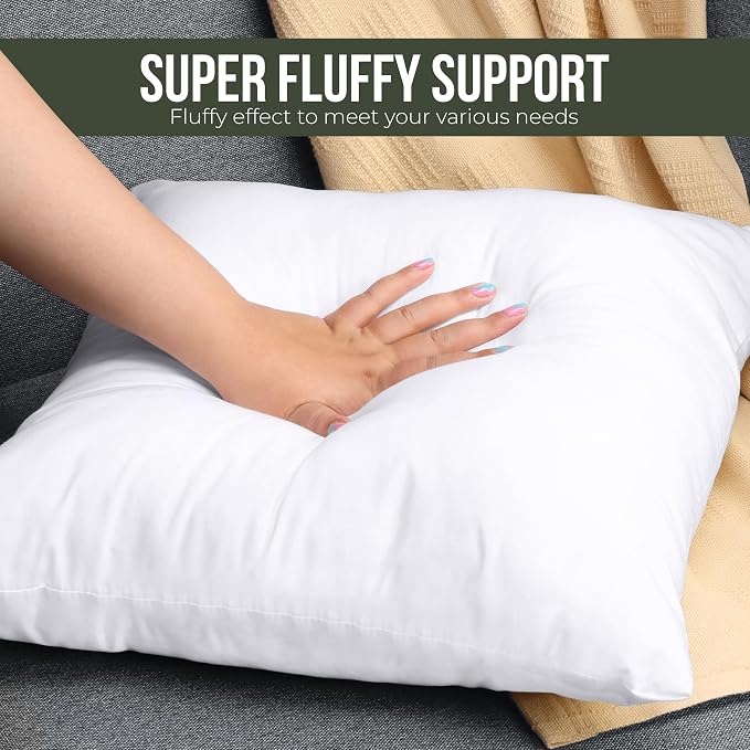 Utopia Bedding Throw Pillows (Set of 1, White) – 17 x 17 Inches Down Alternative Pillows for Bed, Sofa, and Couch - Fluffy Decorative Stuffer Pillow for Indoors & Outdoors