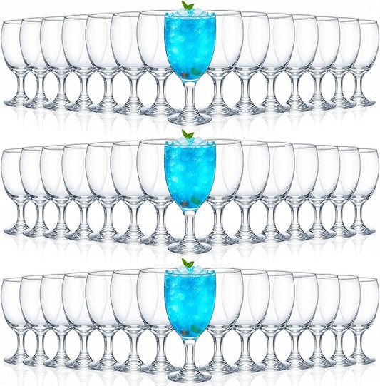 Patelai Set of 48 Water Goblet, 16 oz Clear Drinking Glasses Bulk Dishwasher Safe, Stemmed Water Glass for Juice Wine Beer Tea Sangria Cold Beverages, Reusable Glassware for Home Party Restaurant
