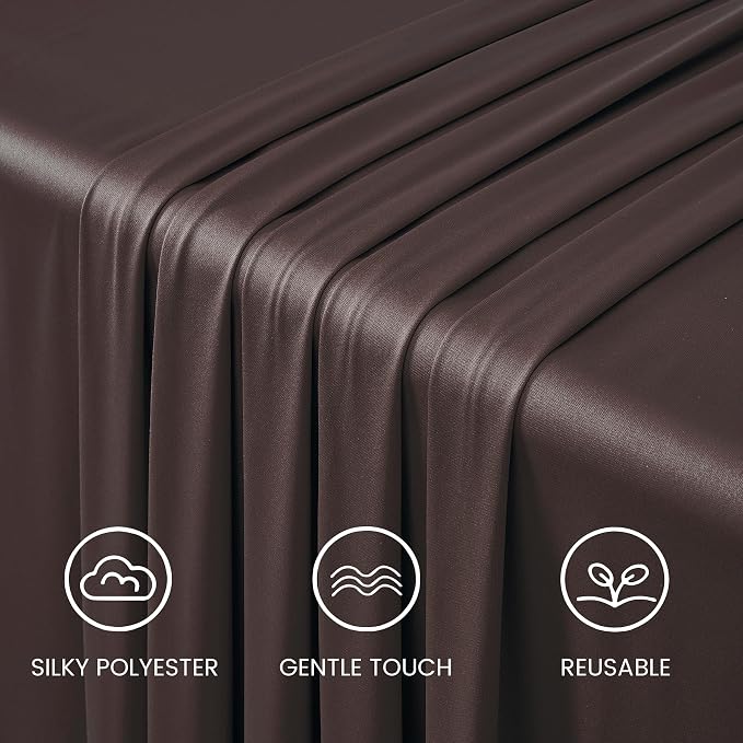 50ftx12ft Brown Backdrop Curtains for Wedding-Wrinkle Free Backdrops Curtain Drapes Fabric Decorations Photo Back Drop Cloth for Baby Shower Photography Stage Reception 10Panels 12ft(H) x 5ft(W)
