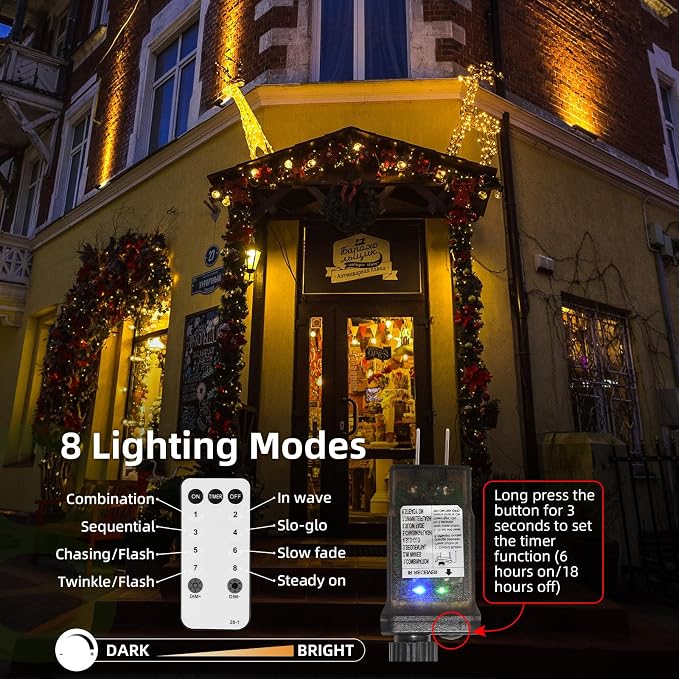 Dailyart Fairy Lights Plug in, 1000 Led Fairy Lights with Remote 75Ft Warm Light with Timer Long Twinkle Light Waterproof String Light for Bedroom Outdoor Indoor Decorative,Green Wire