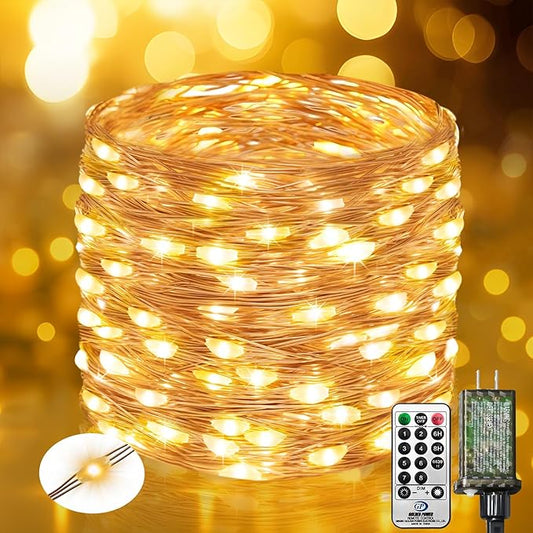 btfarm Fairy Lights Plug in with Remote, 66FT 200 LED Outdoor Twinkle Lights Waterproof with Timer, 8 Modes Indoor String Lights for Bedroom Patio Garden Wedding Christmas Decoration, Warm White