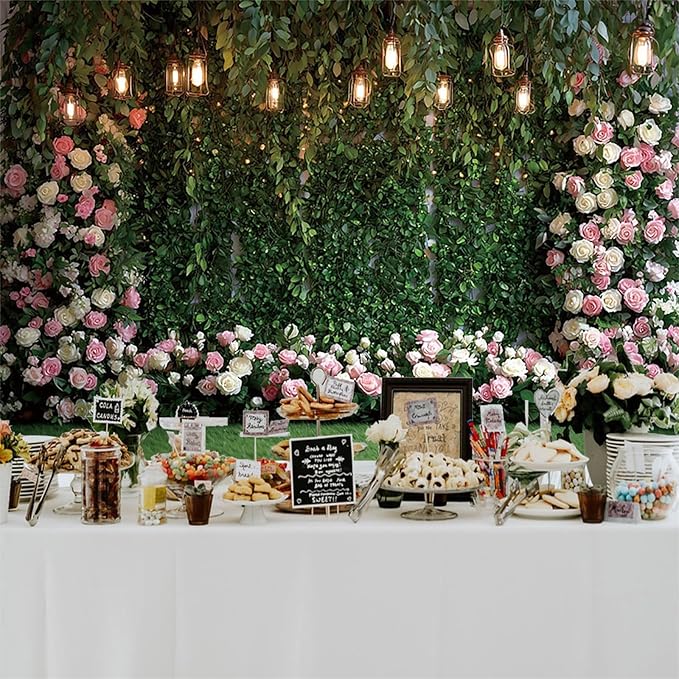 Baocicco Green Floral Wall Backdrops 15x10ft Outdoor Outside Wedding Background Bridal Shower Bride to Be Party Decorations Kids Adults Portraits Birthday Anniversary Banner Backdrop Photo Props