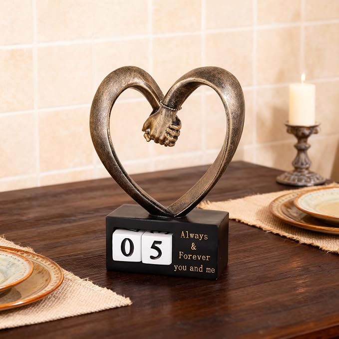 WUBIANJIE Wedding for Couple Couples Heart, Heart Decoration Gift for Her and Him, Marriage Gifts,1st to 50th Or 60th Anniversary, Coffee Table Decor Office Living Room Bedroom Decorations.