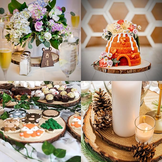 Set of (16) 11-13 inch Large Wood Slices for centerpieces! Wood Slice centerpieces, Wood Rounds, Tree Slices (11-13 inch Set of 16)