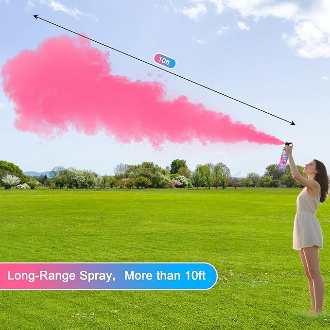 2 Pack Pink Gender Reveal Smoke Bombs, Fun Party Supplies for Baby Girl Shower Gender Reveal Spray Celebration, Decorations, Ideas