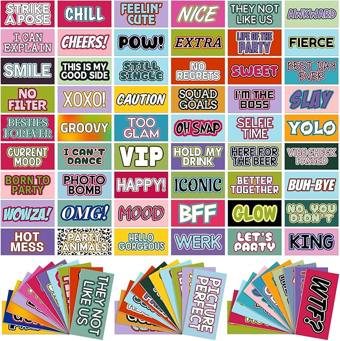 AceOrbit 64 Designs Funny Photo Booth Prop for All Occasion Double Sided 11x5.5'' Photobooth Props Sign Decor DIY Waterproof Selfie Sign for Wedding Graduate Birthday Party Supplies(Funny Style)