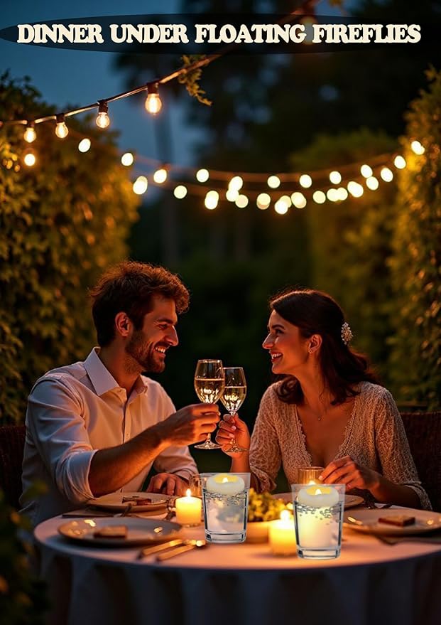 Floating Candles, Water-Activated 2.3" Flameless LED Candle 150+ Hours Waterproof Plastic White Battery Operated Candle for Centerpieces, Cylinder Vases Table Decorations Wedding Pool Party 12 Packs