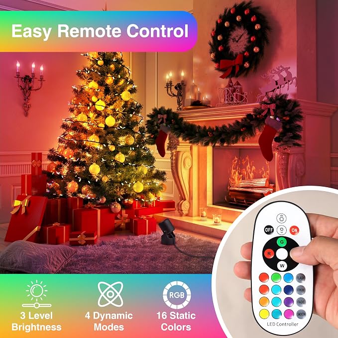 URTOM 6W RGBW Up Lights Indoor Christmas Spotlight Indoor LED Color Changing Uplighting Indoor with Remote 120V Spot Lights Indoor Plug in Floor Spotlight Indoor for Plant Picture Party, 4 Pack