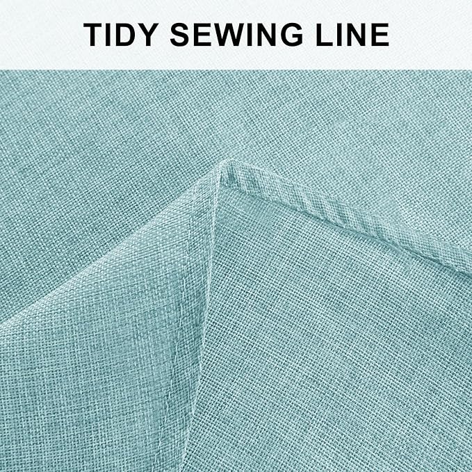Hiasan Linen Tablecloth 70 Inch Round - Wrinkle and Stain Resistant Washable Polyester Fabric Table Cloth for Dining Room Kitchen Party, Aqua