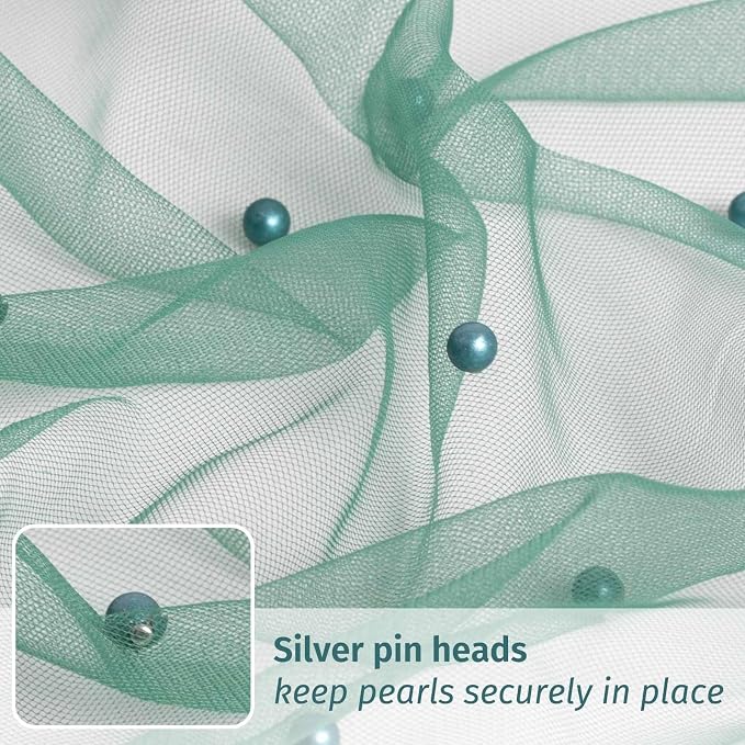 Pearl Table Runner 30 x 120 Inch 10 FT Long, Green Gauze Table Runners, Rustic Boho for Wedding Arch Birthday Party Bridal Veil Baby Shower Decorations