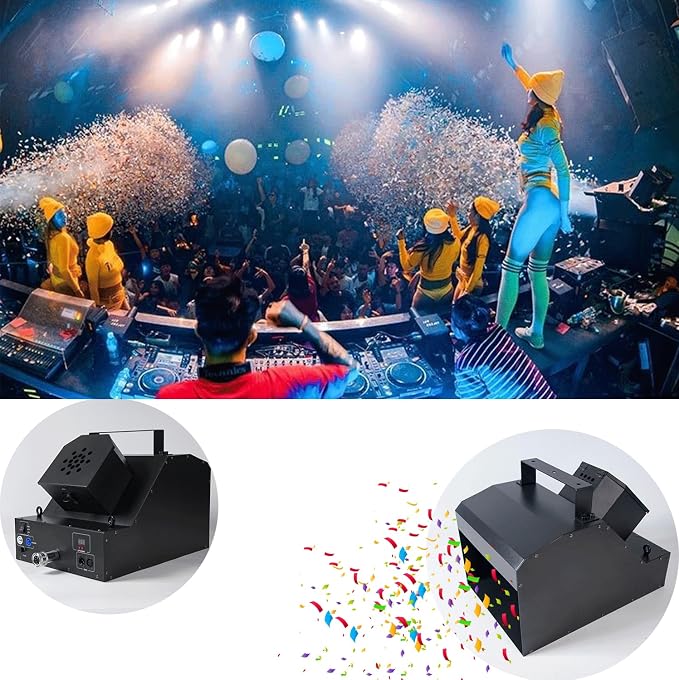 CO2 Fog Confetti Machine DMX Smoke Cannon Confetti Launcher Smoke Machine w/ 6m Hose CO2 Jet Confetti Machine Smoke Effect Decor for DJ Parties Birthday Parties Wedding