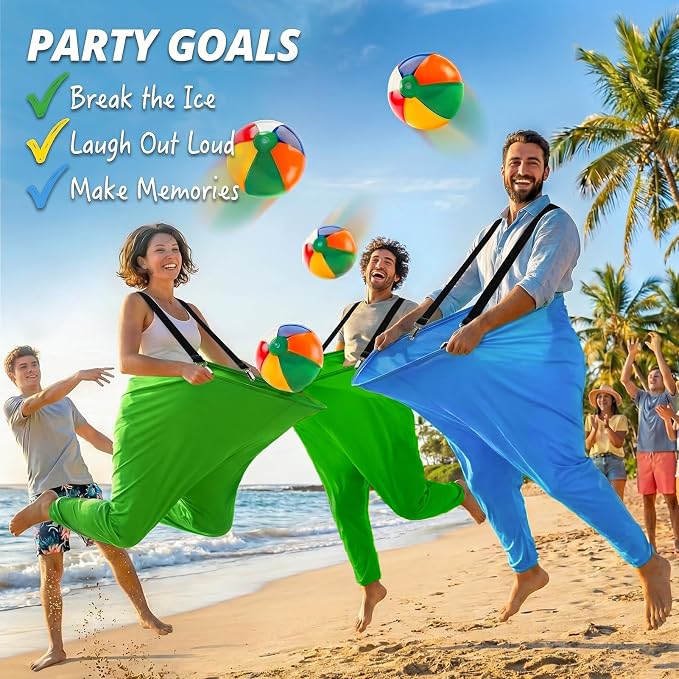 Granny Pants Yard Game for Adults and Kids, Big Pants Ball Catch Game with 2 Giant Pants, Balls, Pumps & Storage Bag, Outdoor Tossing Games for Birthday Party, Backyard Party, Family Reunion