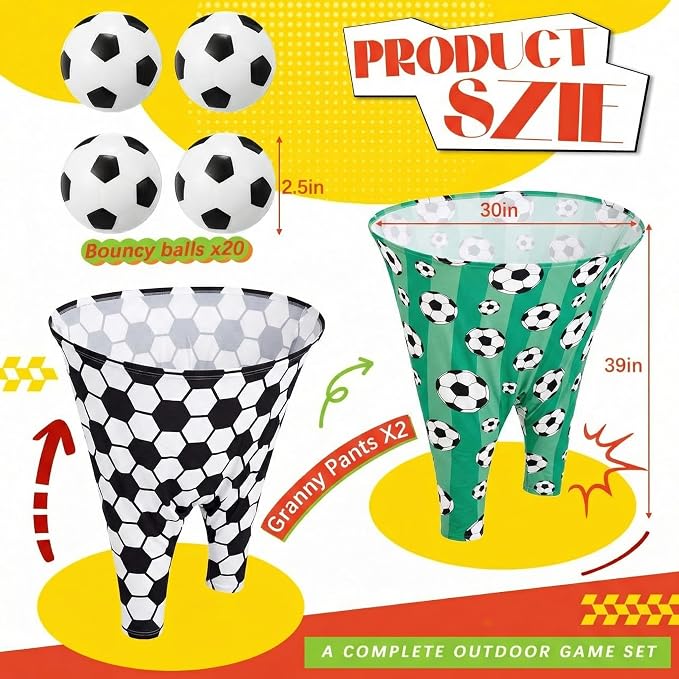 Granny Pants Yard Game, Baseball Soccer Game Outdoor Party Toss with 2.5 Inch Durable High-Bounce Balls, No Inflation Needed, Wind-Resistant for Backyard, Family Reunion & Easter