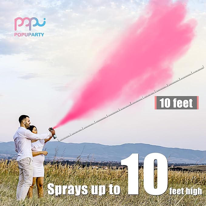 POPUPARTY Gender Reveal Fire Extinguisher Color Blasters, 2 Pink Blasters, Gender Reveal Ideas for Girl Gender Reveal Decor