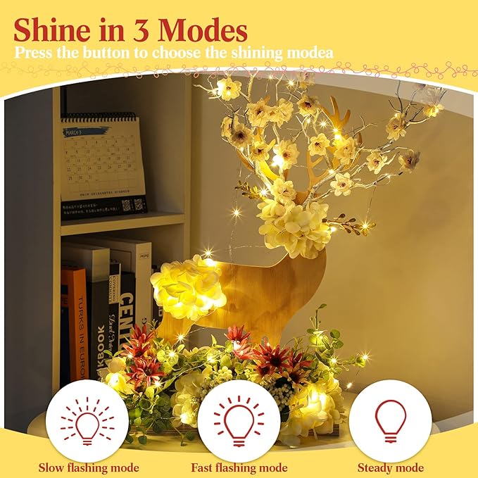 Tuanse 150 Pack LED Fairy Lights Colored Battery Operated String 3 Speed Modes 7 ft 20 LED Starry Wedding Decoration Waterproof Wire Twinkle Light for DIY Jar Bedroom Party Supplies (Warm White)