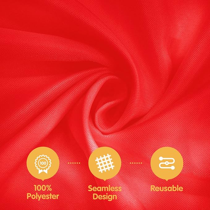 BRILLMAX 6 Pack Red Tablecloths 70 x 120 Inch for 6ft & 8ft Rectangle Tables - 150 GSM Polyester Fabric, Universal Fit, Water, Stain & Wrinkle Resistant Cloth Cover for Wedding Reception Banquet