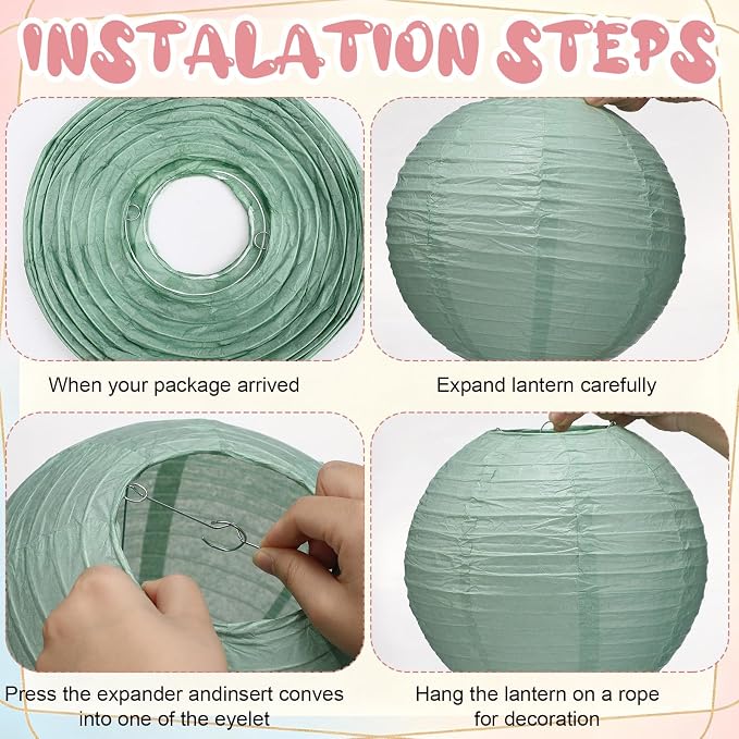 Retisee 12 Pcs 10 Inch Hanging Paper Lanterns Party Decorations Pastel Spring Classroom Decor for Birthday Back to School Party Decoration for Classrooms Wedding Birthday Ceilings