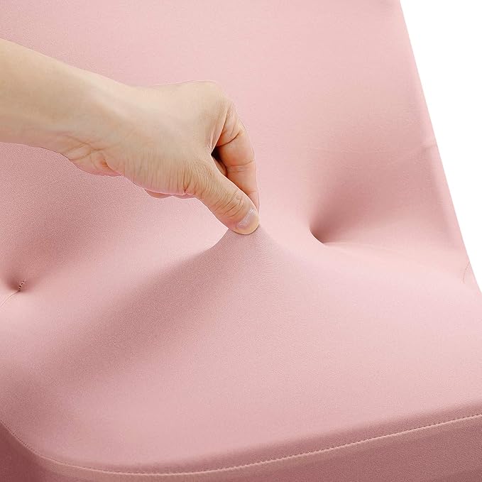 Peomeise Stretch Spandex Folding Chair Cover for Wedding Party Dining Banquet Event (Dusty Pink,25pcs)