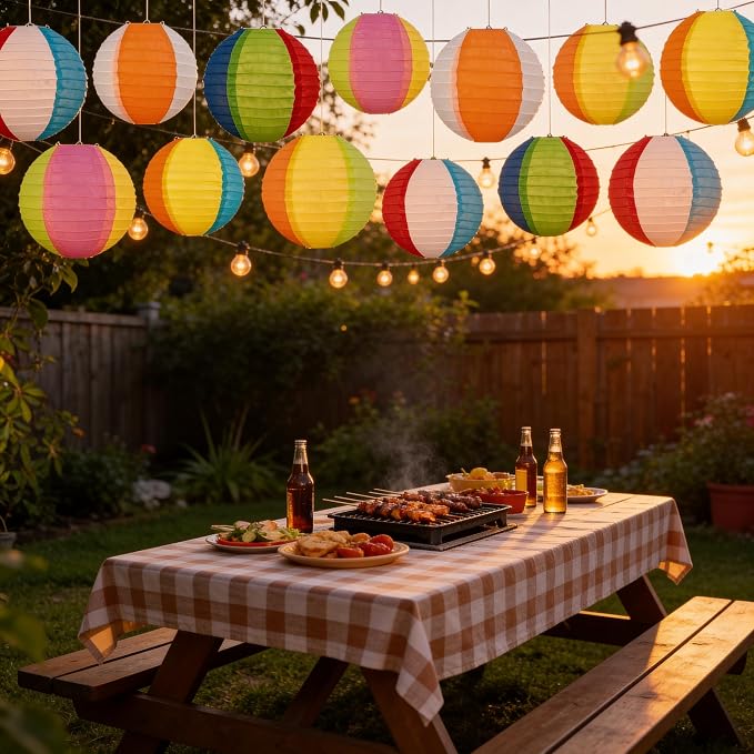 ‎Renbuzhu 15PCS Pool Party Decorations Beach Ball Paper Lanterns - Summer Luau Hawaiian Themed Hanging Decor for Home Birthday Outdoor Indoor